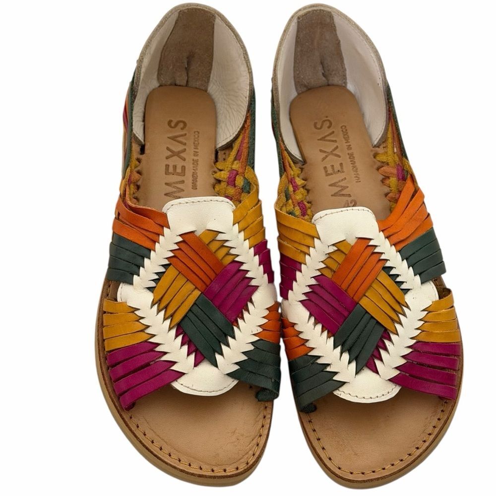 Mexas Leather Huarache Sandals Shoes Handmade Mexico 42 US 10 NIB